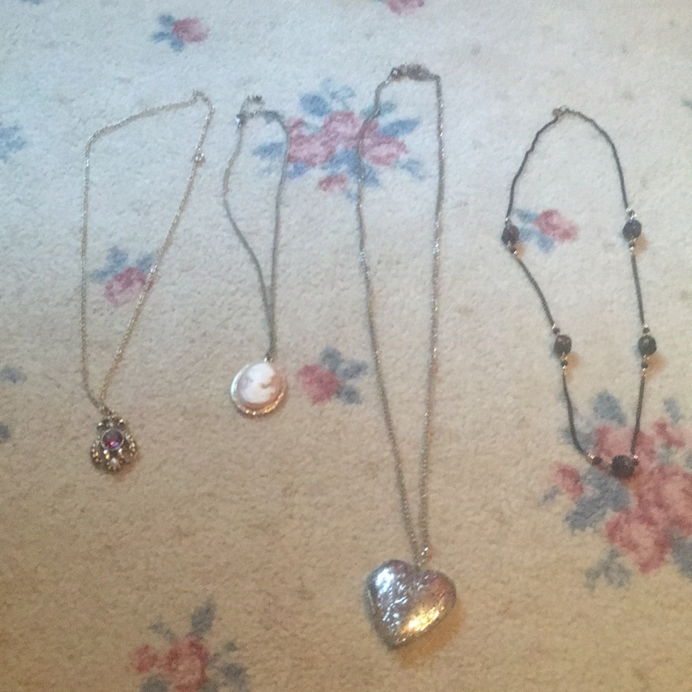 Real vintage + Victorian pendant necklace bundle